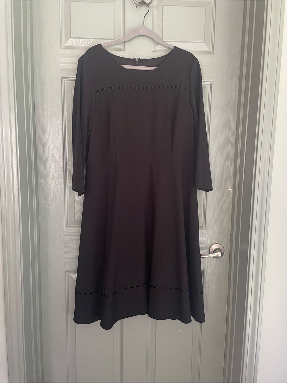 Talbots Black Long Sleeve A-Line Dress Curvy Plus Size 14